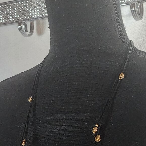 Chico's Vtg Multicolored Enamel Glass and Rhinestone Tile 34"-38.25" Necklace - Picture 6 of 16